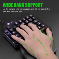Keyboard Gaming, satu tangan Mini Usb ultra-ramping kabel 35 tombol lampu latar satu tangan untuk Laptop Desktop PC telepon pintar