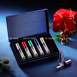 低MOQプラスチックメタリックカラー5ml空のリップグロスチューブセット包装化粧品リップオイルコンテナ、クリスマス用ギフトボックス付き - Product Image 3