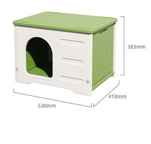Wasserdichtes Katzenhaus aus Kunststoff Stabiler Haustier-Unterschlupf Katzenschrank Einfache Montage mit Solidem Muster Zuhause für Katzen - Product Image 2