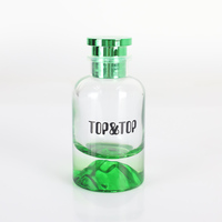 Flacon pulvérisateur de parfum carré vide en verre, avec pompe facile, couleur métallique de luxe dégradée noir et vert émeraude, 30 ml, 50 ml, 100 ml