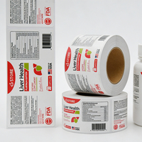 Étiquettes BOPP mates violettes imprimées sur mesure, résistantes à la déchirure, impression flexographique, autocollantes pour bouteilles de produits de santé