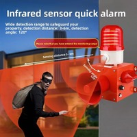 Sensor Gerak Inframerah PIR Grosir Pabrik, Alarm Suara Klakson 120dB, Lampu, Jangkauan Deteksi 3-6m, JZTK-303, Anti Maling untuk Kebun