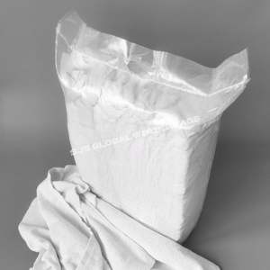 Chiffons blancs en coton recyclé, très absorbants, pour le nettoyage industriel - Product Image 1