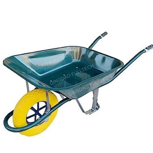 Matériel de construction équipement de transport <span class=keywords><strong>brouette</strong></span> japonais PU mousse pneu <span class=keywords><strong>roue</strong></span> <span class=keywords><strong>jaune</strong></span> pneu prestar vert 65L chariot à roues japon - Product Image 5
