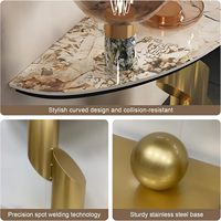 Table console moderne en marbre doré avec éclairage intelligent à capteur, robuste et facile à nettoyer, meuble d'appoint pour chambre, salon, couloir