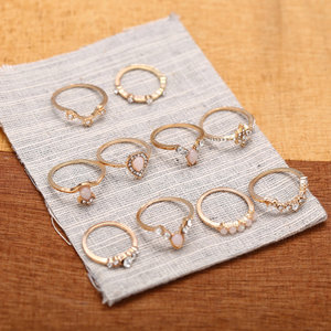 10 unids/set Bohemia Vintage forma de luna de plata chapado en oro nudillo de <span class=keywords><strong>Midi</strong></span> dedo anillo de Metal de las mujeres conjunto de anillo - Product Image 2