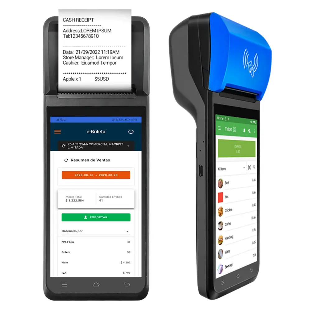 FYJ-F1 5.99 ''3G 16G Android Mobiele Pos 90 Mm/s Handheld Alles In Één Pos Terminal Machine Point Of Sale Paypos Systemen