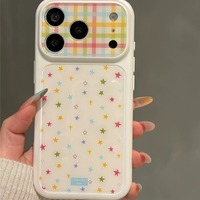 Coque de téléphone mignonne à imprimé étoile style coréen, fine et anti-chute pour iPhone 18 Pro Max, 17 Pro Max, 16, 15 Plus, 14 Pro