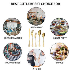 Ensemble de couverts en acier inoxydable avec boîte de noël <span class=keywords><strong>vert</strong></span> et noir, 20, 24 pièces, couteaux, fourchettes et cuillères, prêts à être expédiés - Product Image 6