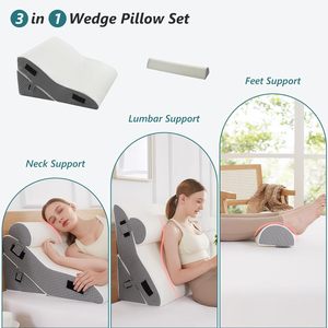 22" Wide Adjustable <strong>Triangle</strong> Bed Wedge <strong>Pillow</strong> Post Surgery <strong>Pillow</strong> for Acid Reflux - Product Image 3