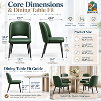Chaise de salle à manger en cuir PU bleu gris rose vert marron avec pieds en métal pour la maison, le café, l'hôtel