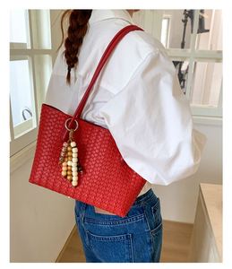 Newest PU Leather Handbags Large Capacity PU Woven Tote <b>Bag</b> for Daily Outdoor Shopping <b>Working</b> - Product Image 4