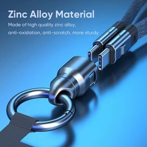 Portable Bullet Head 240W Nylon Keychain Lanyard <b>Type</b> <b>C</b> to <b>C</b> Cable Fast Charging for Mobile Phone Laptop iPhone Samsung - Product Image 5