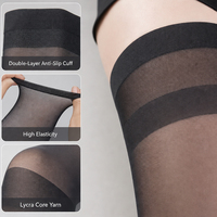Bas en nylon gothiques sexy pour femmes, ultra respirants, soyeux et transparents, à haute élasticité, tricotés, hauteur genou, avec bout renforcé
