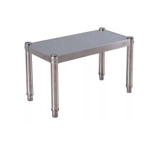 Étagère de rangement en acier inoxydable à 1 niveau, style moderne minimaliste, support de micro-ondes sur pied pour cuisine - Product Image 3