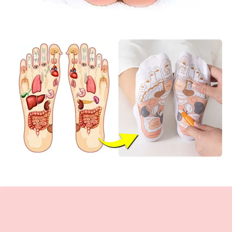 New Style Foot Acupressure Socks Foot Massage Cotton Socks With Stick