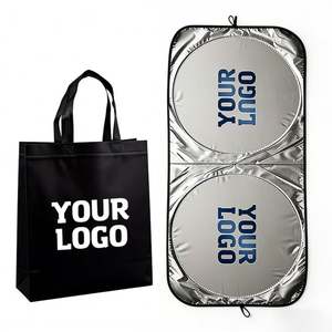 Wholesale Car Front Windshield <b>Shade</b> Silver-plated Cloth Sun Protection UV Custom Logo Car Dealer Promo Business Gift Sunshade - Product Image 1