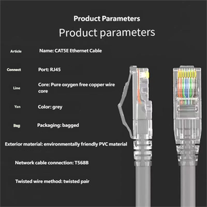 Câble de raccordement Ethernet Yimaite 1m 1.5m 2m 3m HDTV Fibre optique Cat6 Cat6a UTP, gaine PVC fine - Product Image 6