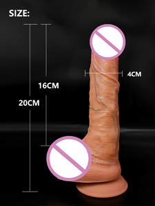 Amazon 8 Zoll Realistic Prepuce Silikon <span class=keywords><strong>Dildo</strong></span> Wasserdichtes Sexspielzeug für Erwachsene für Frauen - Product Image 4