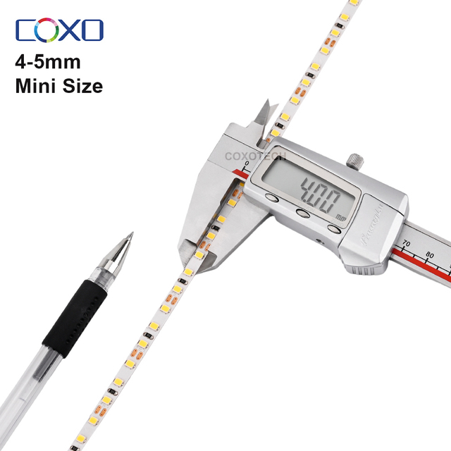 2835 Mini LED Strip Ultra Narrow Slim 4mm 5mm SMD Light 12V 24V CRI92 CE RoHS Kitchen Cabinet Narrow Spaces Light Mini Led Strip