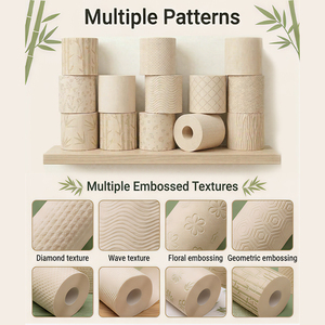 Papel Higiénico Desechable Suave y Ecológico Langqiao de Pulpa de Bambú Pura de 1 a 4 Capas, Rollo con Relieve Personalizado para Baños Públicos - Product Image 3