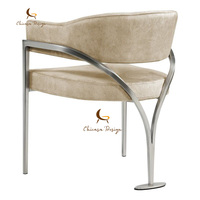 Chaise de salle à manger de luxe en acier inoxydable doré en forme de V, la plus récente chaise de salle à manger en velours pour hôtel et restaurant, vente en gros