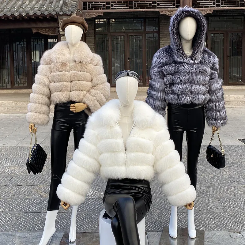 Wholesale Customization Real Fox Fur Coat Women Fur Coat Warm High-Quality Natural Fur Jacket For Autumn And Winter