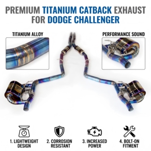 ระบบท่อไอเสียแบบ Catback พร้อมวาล์ว Vortex Blue Burnt Titanium สำหรับ Dodge Challenger SRT Hellcat Scat Pack 5.7L 6.4L 6.2L V8 Kit - Product Image 1