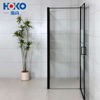 HOKO Ensemble de cabine de douche en verre trempé noir moderne 6mm 8mm 10mm avec cadre en aluminium cabines de douche pour hôtels