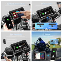 Podofo Écran portable 5'' pour moto, navigation sans fil Carplay Android Auto avec 2 caméras TMPS, vente en gros d'usine