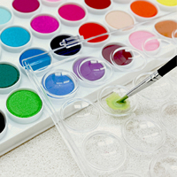 Simbalion - Paletas de Gouache Opacas de Alta Calidad de 12 Colores, Estuche de Plástico con Papel para Mezclar, Suministros de Arte Profesionales y para Estudiantes, Seguros