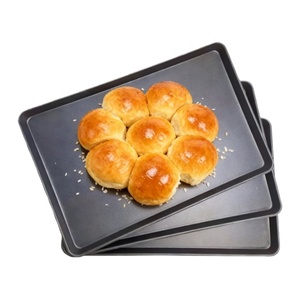 Plat à pâtisserie commercial robuste en acier aluminisé antiadhésif, plaque à pâtisserie, plateau à pain, <span class=keywords><strong>pizza</strong></span>, pâtisserie, fournitures de boulangerie HELLORIVER - Product Image 2