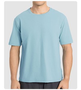 T-shirts de sport légers et amples à manches courtes pour hommes, personnalisables, séchage rapide, unis, pour la course en extérieur, vêtements de sport et fitness, vente en gros - Product Image 4