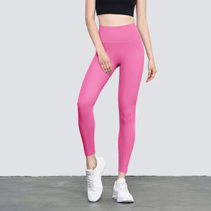 Mallas de entrenamiento para mujer, pantalones de yoga con logo personalizado, color sólido - Product Image 3