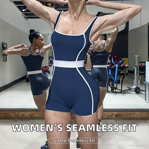 Nouvelle Combinaison de Sport Femme Sans Coutures Légère Respirante en Nylon/Spandex Extensible Séchage Rapide Dos Creux Effet Push-Up - Product Image 2