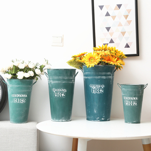 In Trắng Lớn Cao Hoa Cắm Mạ Kẽm Xô Kim Loại Cao Bình Cho Hoa Cắm Hoa Cửa Hàng Nguồn Cung Cấp - Product Image 6