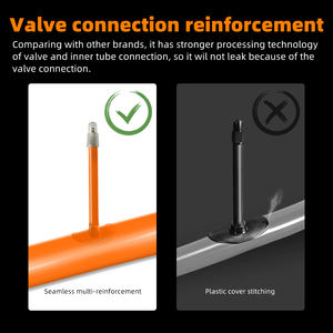 Chambre à air de vélo CYCLAMI <span class=keywords><strong>26</strong></span> 27,5 29 <span class=keywords><strong>pouces</strong></span> <span class=keywords><strong>VTT</strong></span> en TPU, pneu 45 mm valve française, ultralégère, anti-oxydation - Product Image 5