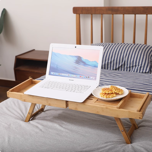 <span class=keywords><strong>Combo</strong></span> de bandeja de desayuno para baño <span class=keywords><strong>Caddy</strong></span>-Bañera y cama impermeables de madera de bambú natural con tobogán plegable - Product Image 1