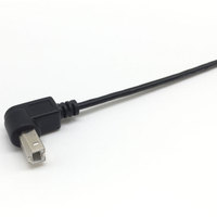 Cable Conector USB A Macho en Ángulo Izquierdo a B Macho en Ángulo Ascendente para Impresora y Escáner