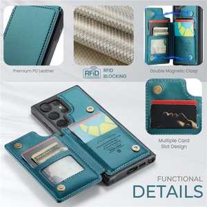 Funda Protectora de Cuero PU para Tarjetas de Crédito para Samsung Galaxy S25/S25 Ultra S24 S23 A56 A16, Funda Trasera Tipo Cartera para Samsung S25 Ultra - Product Image 6
