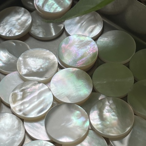50 ชิ้น/ล็อต แผ่นมุกเปลือกหอยขนาด 15 มม. หินมุกเปลือกหอยแบบแบนสองด้าน - Product Image 3