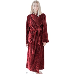 Albornoz largo <span class=keywords><strong>de</strong></span> franela con cuello para mujer <span class=keywords><strong>y</strong></span> hombre, ropa <span class=keywords><strong>de</strong></span> dormir cálida para parejas, bata <span class=keywords><strong>de</strong></span> noche <span class=keywords><strong>de</strong></span> <span class=keywords><strong>seda</strong></span> satinada <span class=keywords><strong>de</strong></span> manga larga - Product Image 1