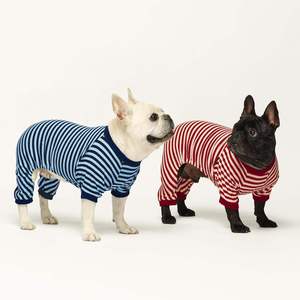 Pijama de Algodón a Rayas para Perro, <span class=keywords><strong>Mono</strong></span> de Cuatro Patas de Algodón Suave para Perros Pequeños y Medianos, Ropa Transpirable para Mascotas - Product Image 6