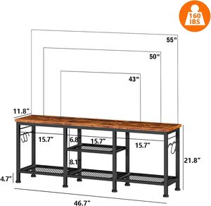 Meuble <span class=keywords><strong>TV</strong></span> moderne en bois Furologee pour téléviseurs <span class=keywords><strong>de</strong></span> 55 pouces, console multimédia avec étagère ouverte et support pour <span class=keywords><strong>barre</strong></span> <span class=keywords><strong>de</strong></span> <span class=keywords><strong>son</strong></span>, meuble <span class=keywords><strong>TV</strong></span> pour salon et chambre - Product Image 2