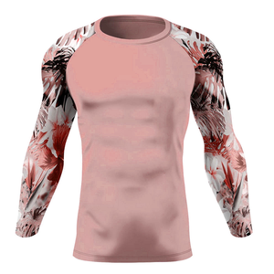 Wholesale <b>Men</b> <b>Compression</b> Rash Guard Long Sleeve Breathable Nylon Workout <b>Shirt</b> Custom Sublimated Gym Wear Custom Logo <b>Men</b> <b>shirt</b> - Product Image 4