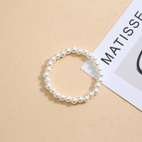 Nouveau Bracelet Manchette Unisexe Élastique en Perles d'Imitation et Perles en Plastique Superposées, Style Classique Vintage Rétro, Idéal Cadeau