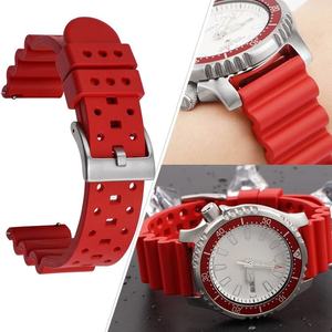 Bracelets de montre en silicone fluororubber imperméables de haute qualité pour montres universelles de 18 mm, 20 mm, 22 mm, 24 mm, bracelet de plongée - Product Image 1