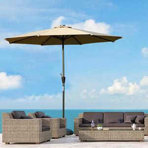 Garden Cafe Outdoor Parasol 8 Ribs Frame Big Patio Paraguas Energía solar Led Light <span class=keywords><strong>Pato</strong></span> Umbrella - Product Image 5