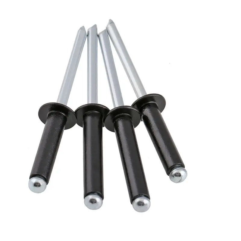 Rebites abertos de alumínio 1/8 "x1/2", rebites cego anodizados preto 3.2x12.7mm