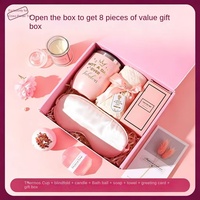 Coffret Cadeau Rose en Acier Inoxydable Style Instagram Transfrontalier, 12 oz, avec Gobelet à Œuf, Masque pour les Yeux et Bougie Parfumée – Ensemble Complet